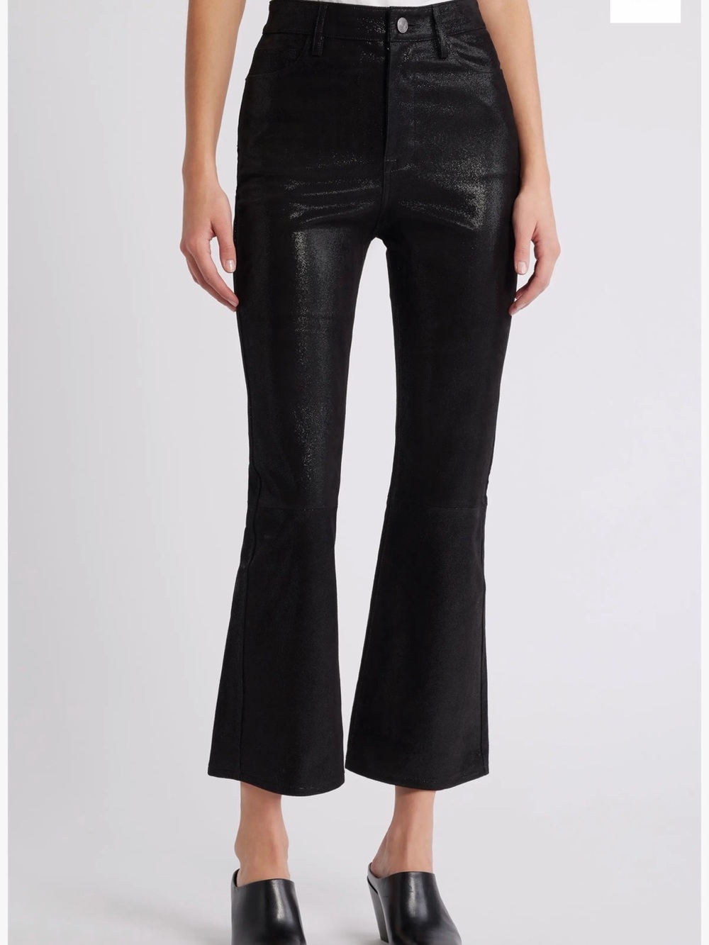 Frame Denim Black High-Rise Flared Pants